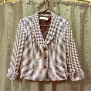 Tahari houndstooth blazer 3/4 sleeve size 2